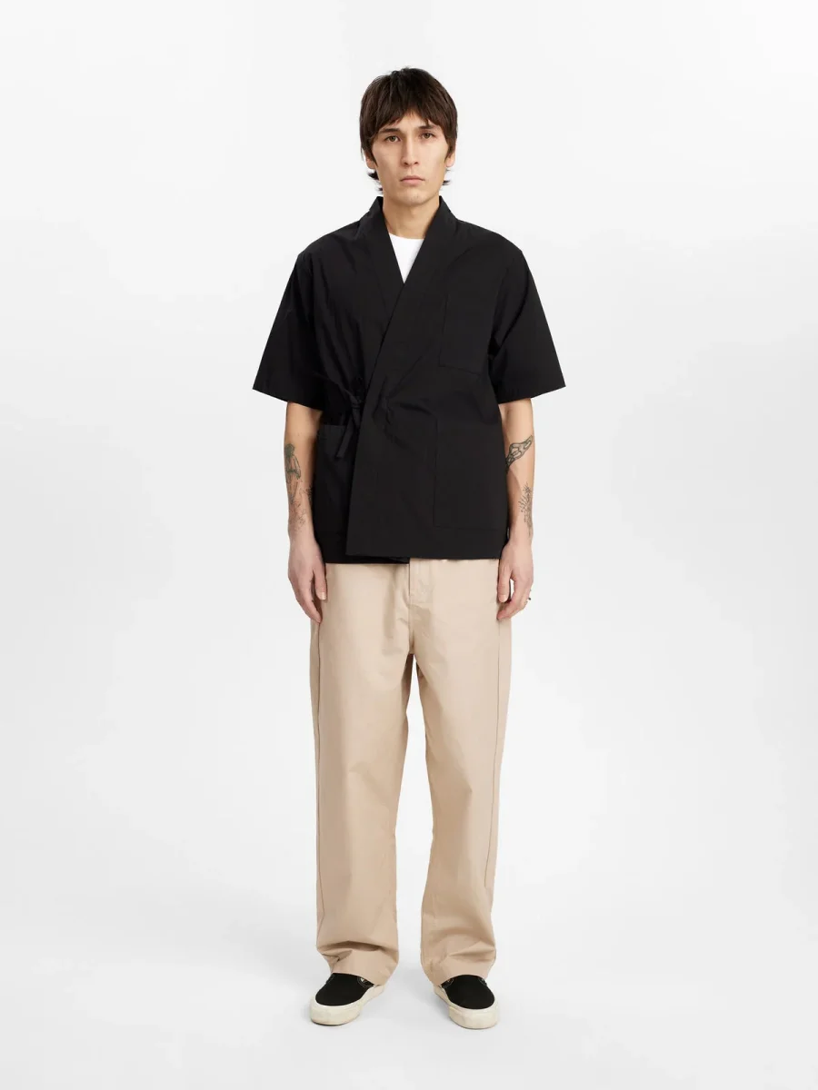 Anerkjendt AKJESPER TEC S/S KIMONO - Caviar - immagine 3